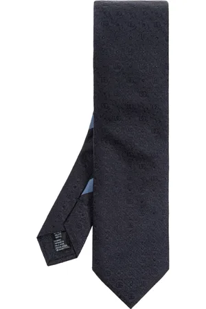 Dolce & Gabbana Accessoires, Heren, Zwart, ONE Size, Zijden stropdas met monogram