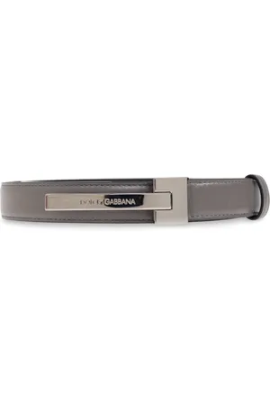 Dolce & Gabbana Accessoires, Heren, Grijs, 100 CM, Leer, Leren riem