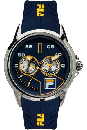 Fila Accessoires, Heren, Blauw, ONE Size, Herenhorloge 45 mm Siliconen Band 38-169-20