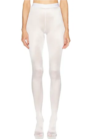 Wolford Ondergoed, Dames, Wit, S, Satijn, Luxe Witte Satijnen Panty met Achternaad
