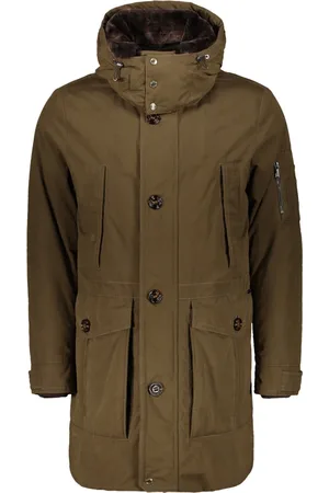 MOORER Mantels, Heren, Groen, 4Xl, Katoen, Parka met Shearling Kraag