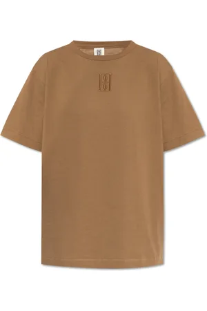 By Malene Birger Tops, Dames, Bruin, S, Katoen, T-shirt Fayeh