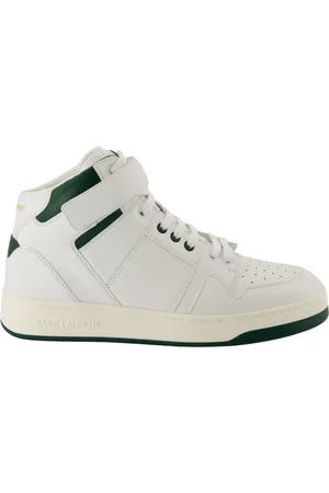 Saint Laurent Schoenen, Heren, Wit, 45 EU, Witte en groene hoge sneakers