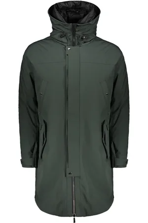 MOORER Mantels, Heren, Groen, XL, Polyester, Dubbel gevoerde parka met ganzendons