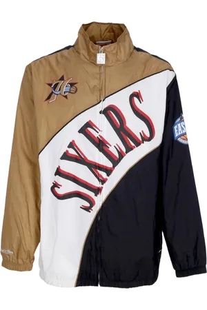 Mitchell & Ness Jassen, Heren, Veelkleurig, S, Polyester, NBA Gebogen Windbreaker Jas
