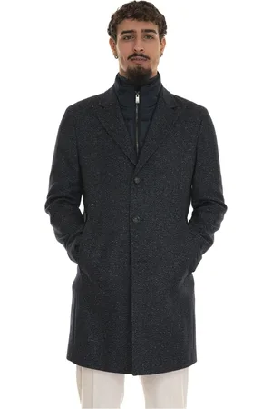 HUGO BOSS Mantels, Heren, Blauw, M, Stijlvolle Winterjas voor Vrouwen