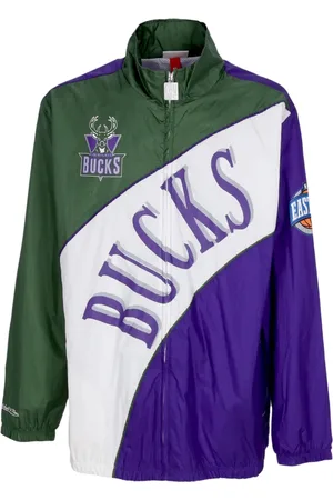 Mitchell & Ness Jassen, Heren, Veelkleurig, S, Polyester, NBA Gebogen Retro Windbreaker Jas