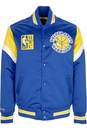 Mitchell & Ness Jassen, Heren, Blauw, M, Polyester, NBA Bomberjack Golden State Warriors