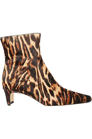 Staud Schoenen, Dames, Veelkleurig, 37 EU, Leer, Luipaardprint Leren Enkellaars