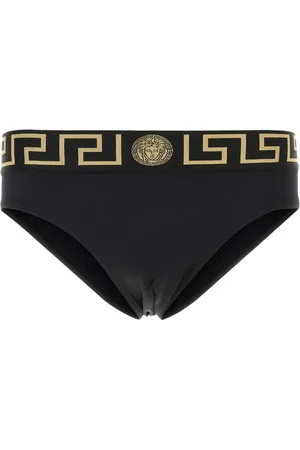VERSACE Ondergoed, Heren, Zwart, L, Nylon, Zwarte stretch nylon slip