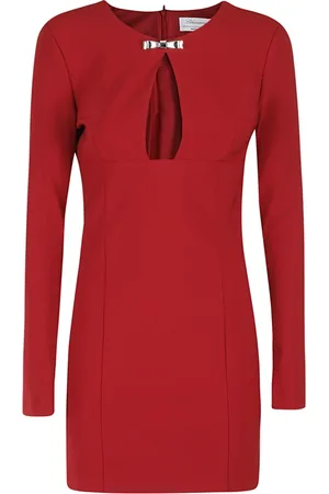 BLUMARINE Kleedjes, Dames, Rood, S, Stijlvolle Strik Haaraccessoire