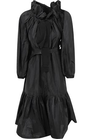 Patou Kleedjes, Dames, Zwart, S, Polyester, Zwarte Signature Volume Jurk