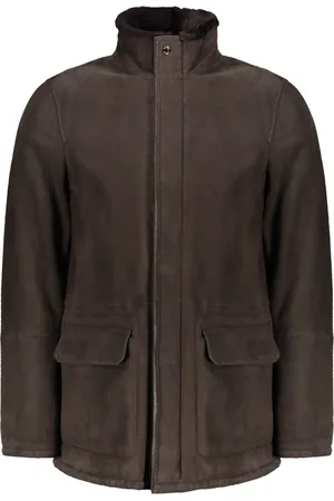MOORER Jassen, Heren, Bruin, L, Shearling Bontjas met ritssluiting