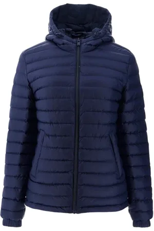 Jott Mantels, Dames, Blauw, S, Omkeerbare Lichtgewicht Parka met Geribbelde Zakken