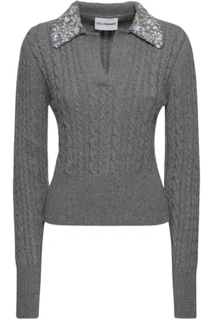Des Phemmes Truien, Dames, Grijs, L, Wol, Gebreide Polo