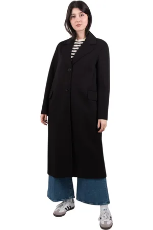 Max Mara Mantels, Dames, Zwart, S, Zwarte Jersey Mantel Radice Stijl