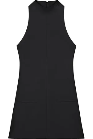 Courrèges Kleedjes, Dames, Zwart, M, Polyester, Zwarte Mouwloze A-lijn Jurk