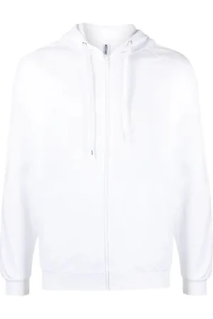 Moschino Sweatshirts & Hoodies, Heren, Wit, L, Katoen, Witte Rits Sweatshirt Casual Sweater Hoodie