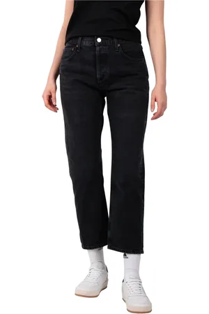 AGOLDE Jeans, Dames, Zwart, W28, Zwarte Easy Straight Hitch Jeans