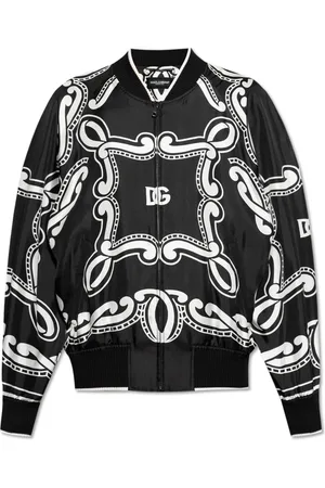 Dolce & Gabbana Jassen, Heren, Zwart, M, Zijden bomberjack