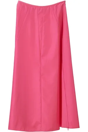 Moschino Rokken, Dames, Roze, M, Polyester, Fuchsia Taffeta Lange Rok