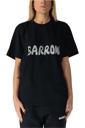 BARROW Tops, Heren, Zwart, L, Katoen, Oversized Unisex T-Shirt met Print