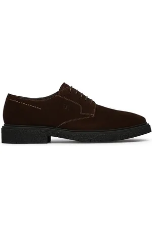 Fabi Schoenen, Heren, Bruin, 43 EU, Suède, Bruine Platte Schoenen Elegant Ontwerp