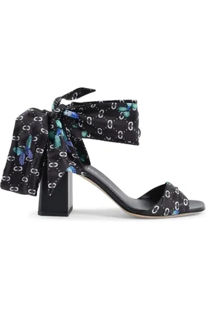 DEE OCLEPPO Schoenen, Dames, Veelkleurig, 36 EU, Vlinderprint Hak Sandalen