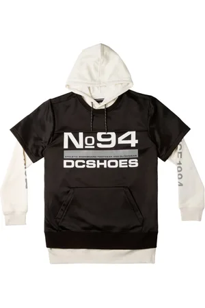 Dcshoes Sweatshirts & Hoodies, Heren, Zwart, M, Polyester, Zwarte trui met capuchon en ritssluiting zakken