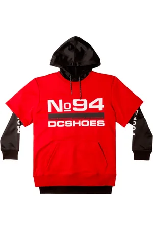 Dcshoes Sweatshirts & Hoodies, Heren, Rood, S, Polyester, Rode Sweater met Afneembare Capuchon