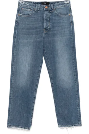 3x1 Jeans, Dames, Blauw, W26, Katoen, Indigo Blauw Distressed Cropped Jeans