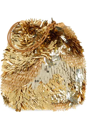 ULLA JOHNSON Tassen, Dames, Geel, ONE Size, Schoudertas Celeste Paillette