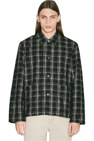 OUR LEGACY Jassen, Heren, Zwart, L, Katoen, Geruite Katoenen Overshirt