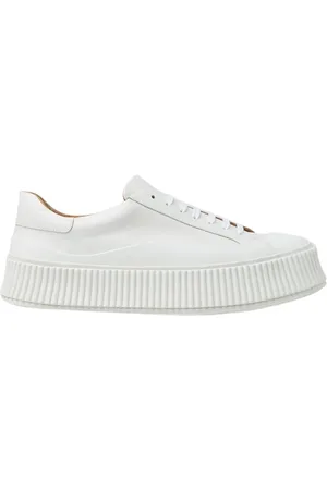 Jil Sander Schoenen, Heren, Wit, 42 EU, Leer, Minimalistische Leren Sneakers
