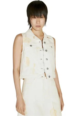 OUR LEGACY Jassen, Dames, , L, Denim, Diurnal Flower Print Denim Vest