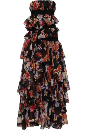 La DoubleJ Kleedjes, Dames, Zwart, S, Chiffon, Rode Loper Jurk