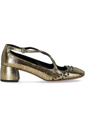 A.BOCCA Schoenen, Dames, Geel, 38 EU, Leer, Gouden Hart Stud Pump