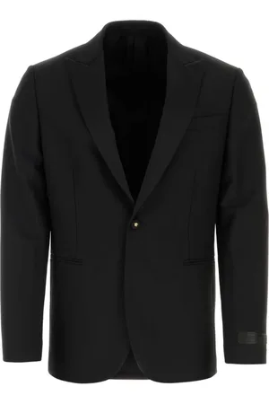 VERSACE Jassen, Heren, Zwart, M, Wol, Stijlvolle Zwarte Wollen Blazer