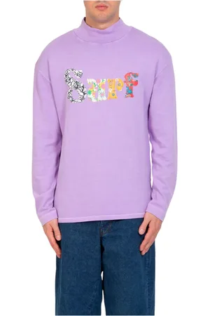 ERL Tops, Heren, Paars, L, Paarse Surf Patch Longsleeve Tee