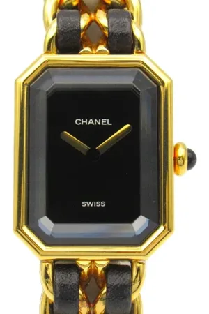 CHANEL Pre-owned, Dames, Zwart, ONE Size, Leer, Pre-owned Metal watches