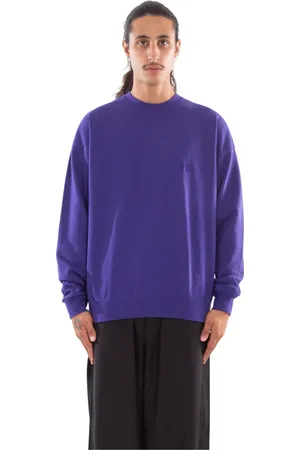 Y-3 Sweatshirts & Hoodies, Heren, Paars, L, Katoen, Terry Sweatshirt met Borstlogo