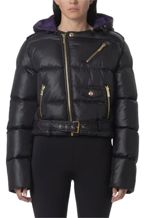 Roberto Cavalli Jassen, Dames, Zwart, S, Korte Bomberjas met Unieke Zakindeling
