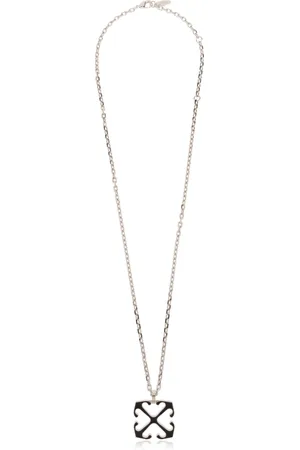 OFF-WHITE Accessoires, Heren, Grijs, ONE Size, Logo Ketting