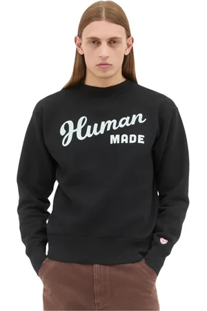 HUMAN MADE Sweatshirts & Hoodies, Heren, Zwart, L, Katoen, Katoenen sweatshirt met logoprint
