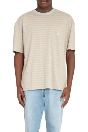 Etudes Tops, Heren, , M, Gestreepte Accent Tee in Zand