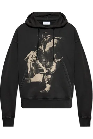 OFF-WHITE Sweatshirts & Hoodies, Heren, Grijs, M, Katoen, Bedrukte Sweatshirt