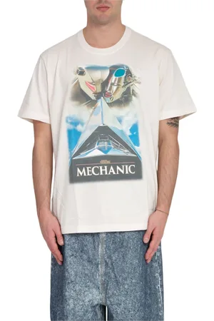 DOUBLET Tops, Heren, Wit, S, Android Print Tee in Wit