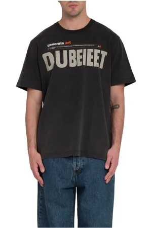 DOUBLET Tops, Heren, Zwart, M, Zwart Logo Tee AI-gegenereerde Stijl