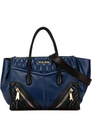 Miu Miu Pre-owned, Dames, Blauw, ONE Size, Tweedehands leren handtassen
