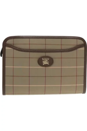 Burberry Pre-owned, Dames, Bruin, ONE Size, Pre-owned Canvas clutches
